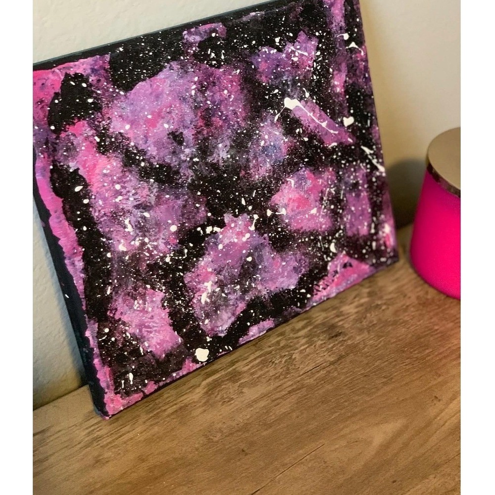 Original Abstract Acrylic Painting 8x10 Galaxy Princess Canvas Art
